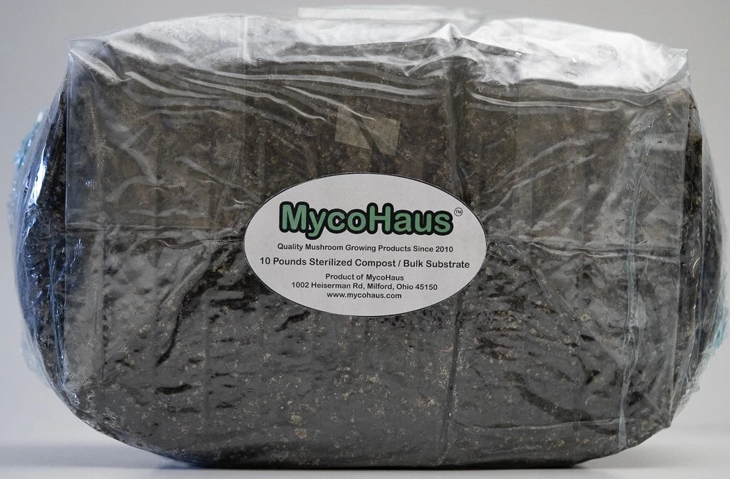 MycoHaus 10 LBS Sterilized Compost Bulk Mushroom Substrate Growing Kit Spawn Bag