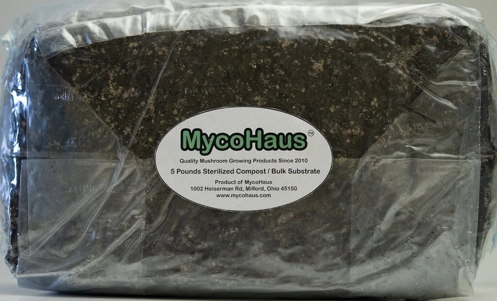 MycoHaus 5 LBS Sterilized Compost Bulk Mushroom Substrate Grow Kit Spawn bags
