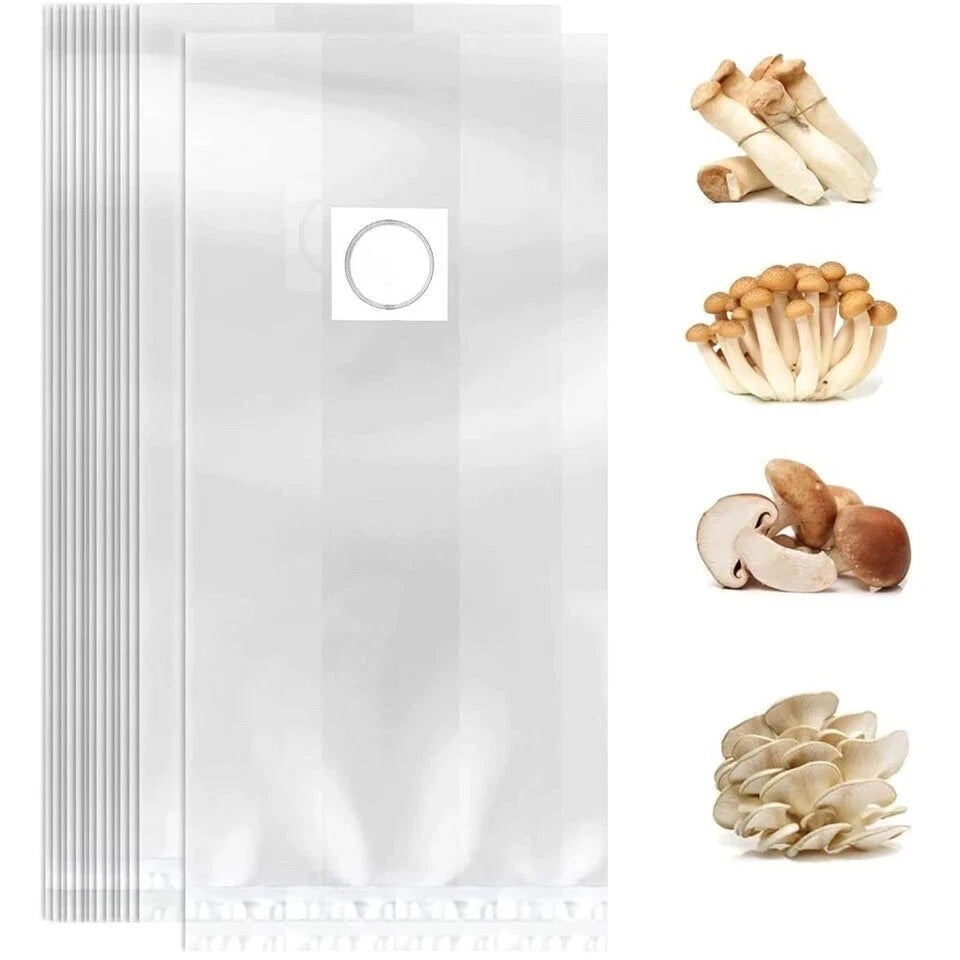 20 Count 4x3.5x19 Sealable Mushroom Grow Bags Grain Substrate Mycelium Bag