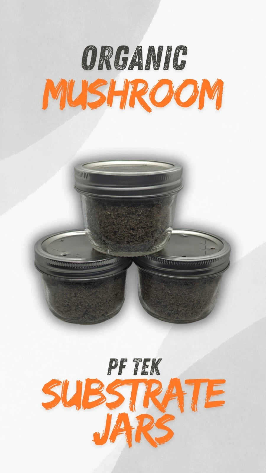 6 - Organic Fast Growing Mushroom Substrate Jars PF TEK BRF Sterilized Half Pint